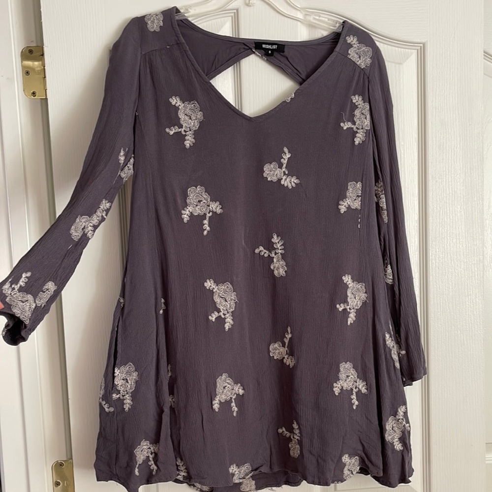 Dark Gray Dress. Has pockets. Long sleeve